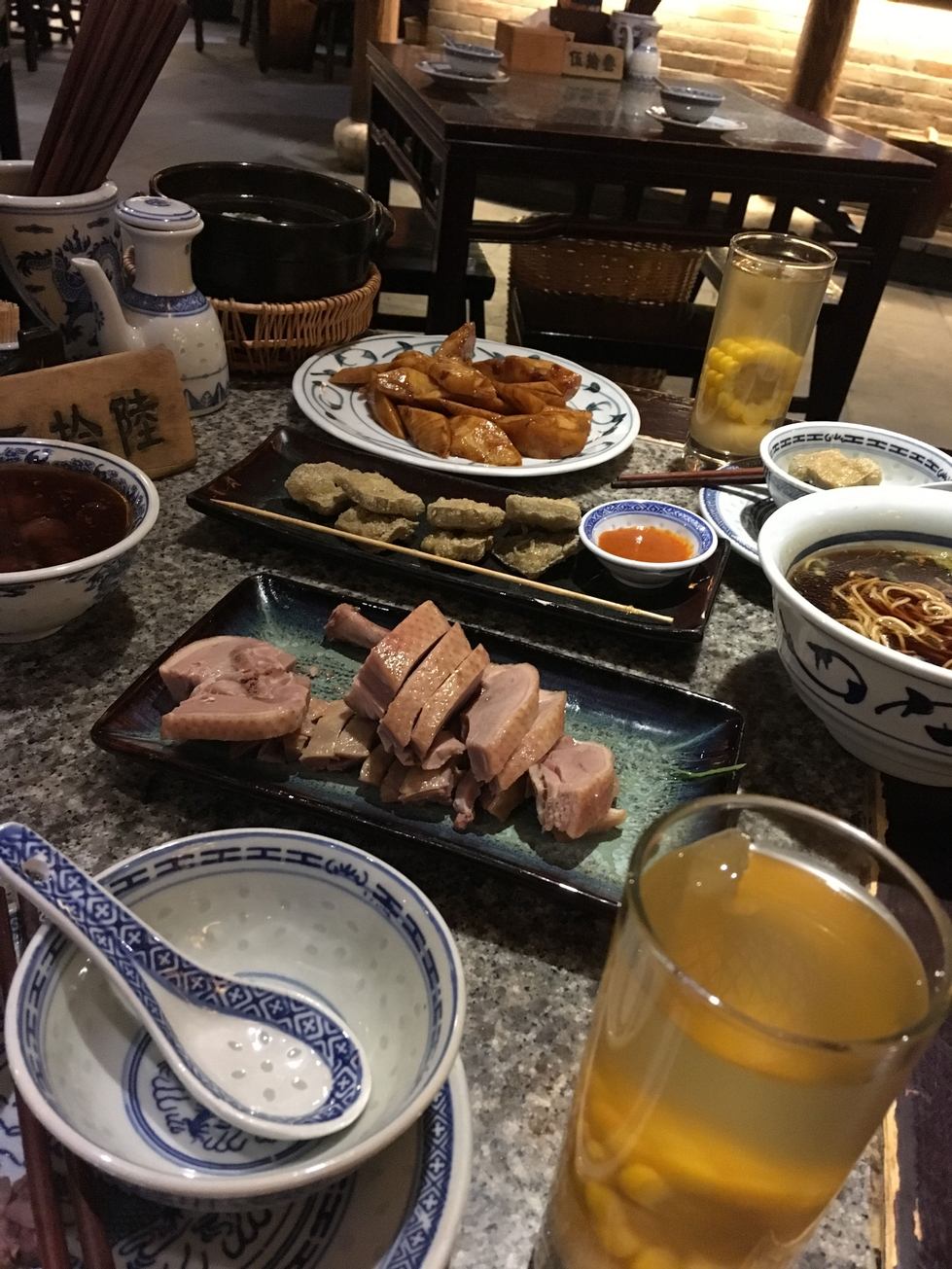 Variety of plated foods from East Nanjing Road